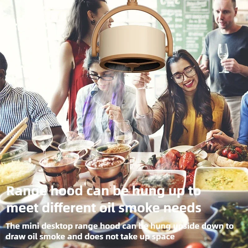 Household Small Desktop Range Hood Portable Range Hood Household Kitchen Large Suction Range Hood Extractor Kitchen Appliances