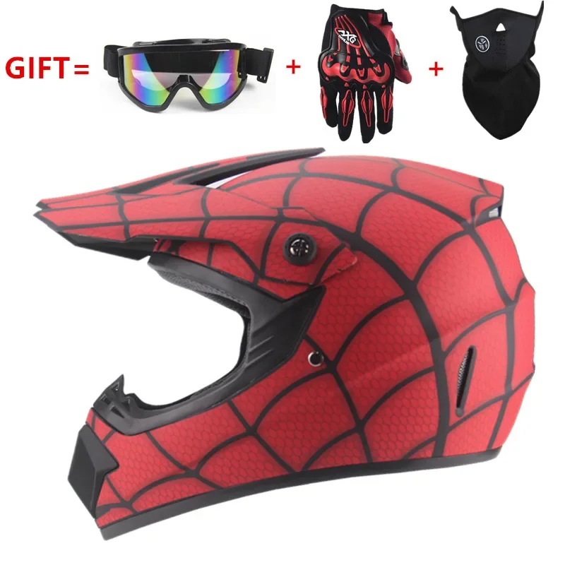 Kinderen Motorfiets Bull Helm Spider Dot Off-Road Helm Downhill Am Dh Cross Capacetes Motorcross Casco 'S Zomer Racing Kids