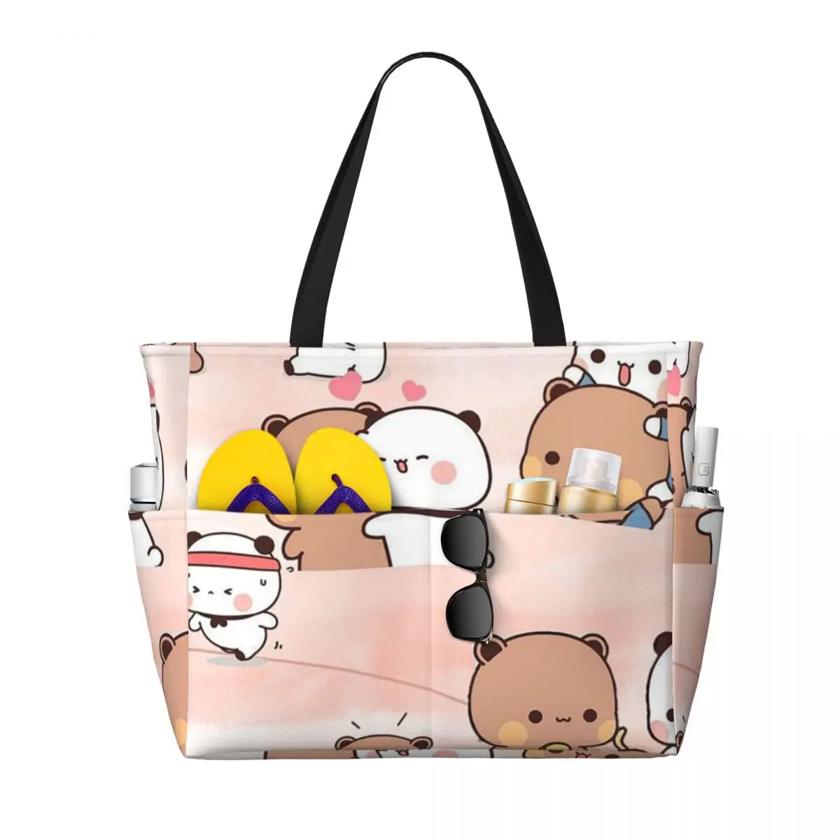 Bear And Panda Bubu Dudu Beach Tote Bag Sport Gym Yoga Duffle Large Tote Bag Women Travel Bag Fitness bag