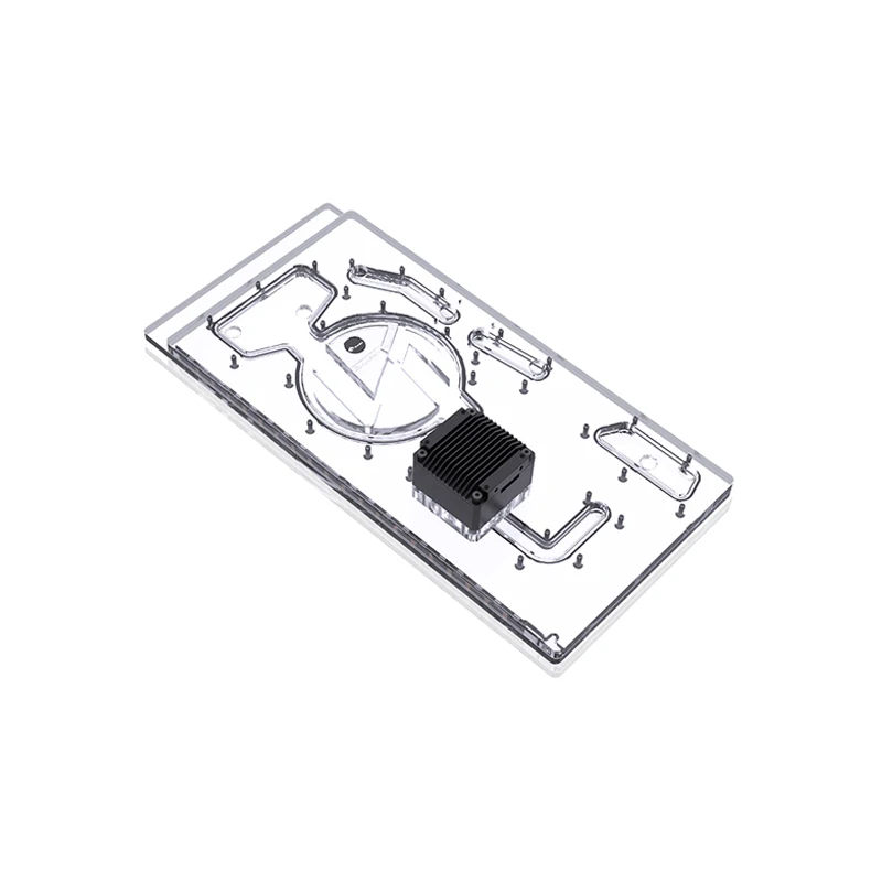 Bykski Distro Plate pour Lian Li PC-011-Analyste de panneau avant-PMMA W/PŽ+ W/ 5v Adressable Water Cooling ARGB Light