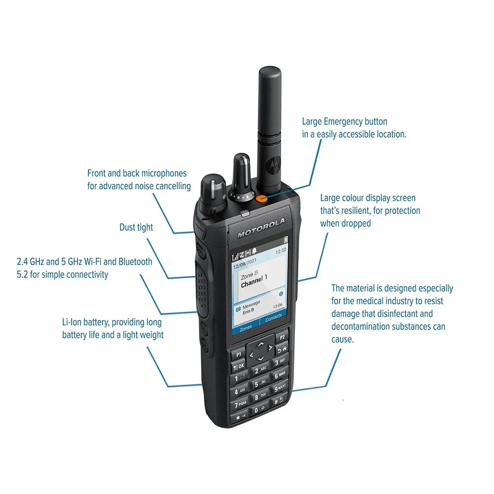 Para SOLUTIONS MOTOTRBO serie R7 Radios bidireccionales portátiles LAH06JDC9WA1AN Walkie Talkie Radio bidireccional