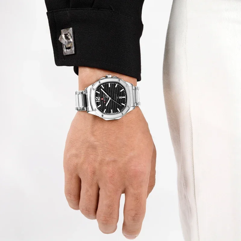 NAVIFORCE Luxury Mens Watches Fashion Sport Wristwatch Male Quartz Waterproof Steel strap Business Clock Men Relogio Masculino