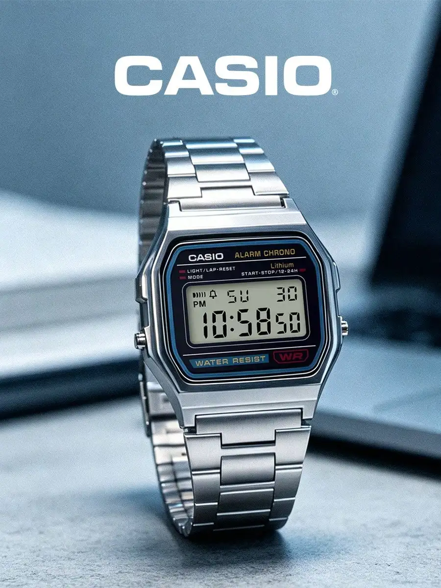 Reloj CASIO para Hombre y Mujer, Relojes Digitales Vintage, Retro, Pequeños, Cuadrados, Plateados, de Acero Inoxidable, Deportivos, Electrónicos, Reloj Masculino