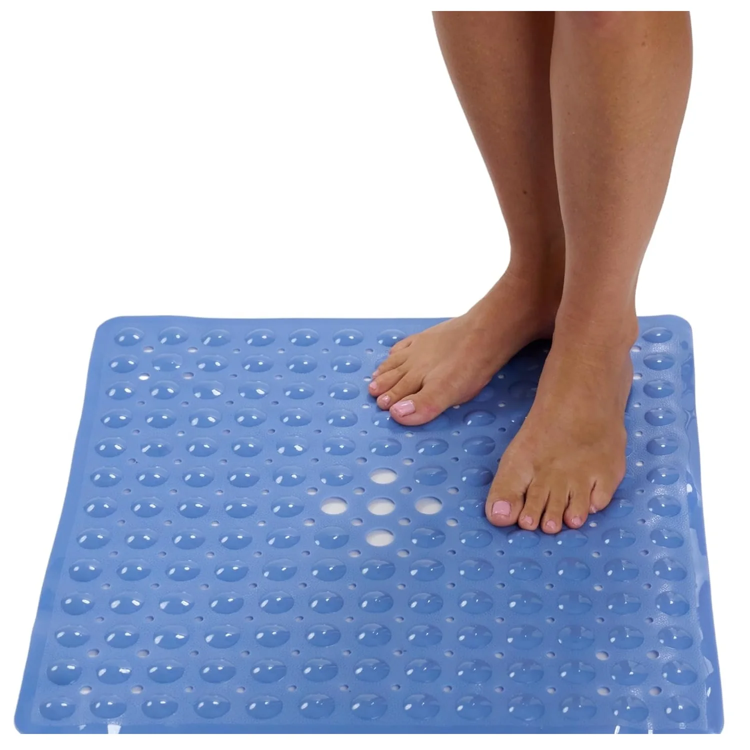 

Non-Slip Bathroom Mat with Stronger Suction Cups and Drain Holes Square Anti-Slip Shower Mat Easy To Clean Bathroom Floor Mat