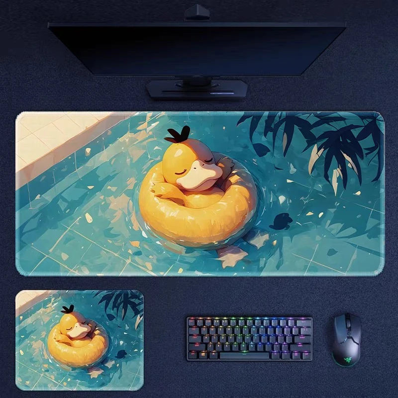 High Definition Pokémon Leather Mouse Pad Oversized Animation Cute Computer Keyboard Dirt-resistant Office Lock Edge Desktop Pad