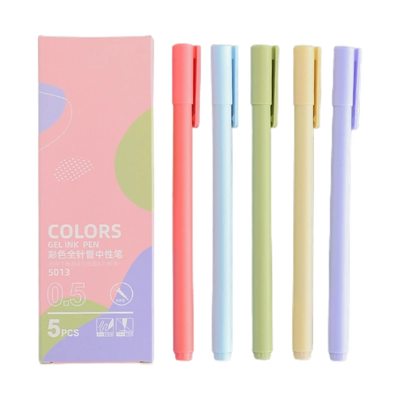 컬러 잉크 펜 세트 5 개 0.5mm, 스크랩북 애호가 아이를 위한 바늘 펜촉 선물