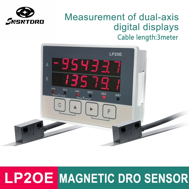 Kabel PL20E-3L 3-metrowy, 2-osiowy wyświetlacz cyfrowy LP20E DRO, czujnik magnetyczny, taśma magnetyczna do pomiaru przemieszczenia, skala do odczytu, tokarka CNC.