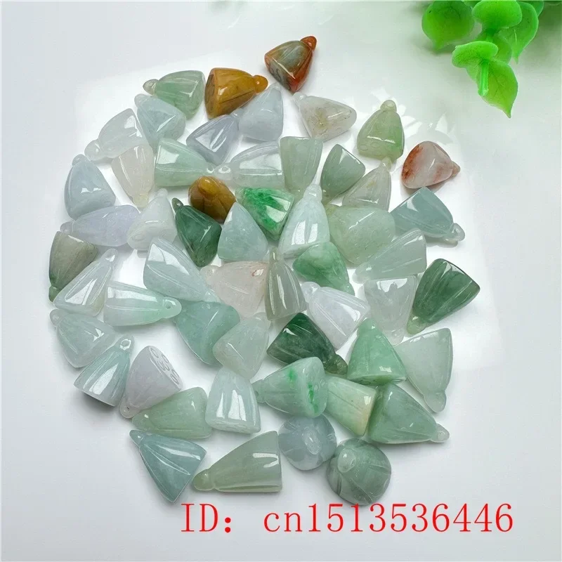 5Pc Jade Smaragd Driekleurige Lotuswortel Kraal Accessoires Diy Armband Oorbellen Sieraden Mode Natuurlijke Hand-Gesneden Geluk Amulet