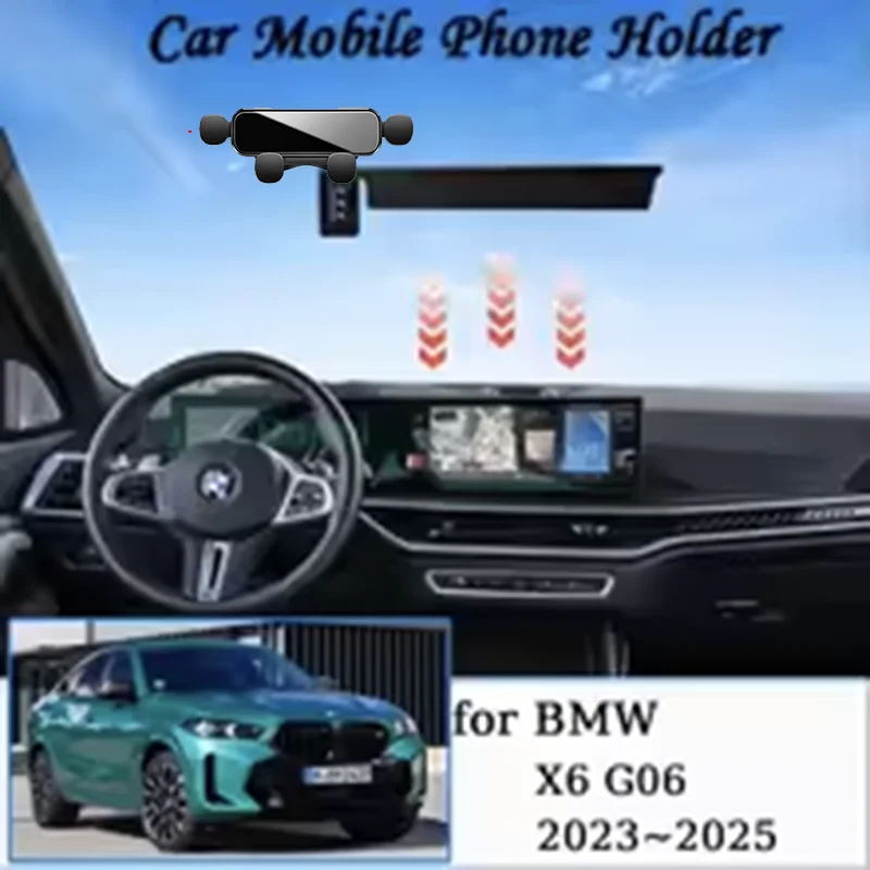 

Car Mobile Phone Holder for BMW X6 G06 M60i 2023 2024 2025 New MagSafe Magnetic Bracket GPS Navigation Gravity Stand Accessories