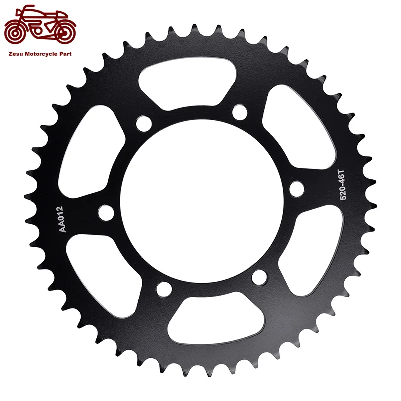 

520-46T 520 46 Tooth Motorcycle Rear Sprocket 20CrMnTi For KAWASAKI KLE 300 KLE300 17-20 FZ6 FZ 6 04-09 FZ6 Fazer S2 ABS 07-09