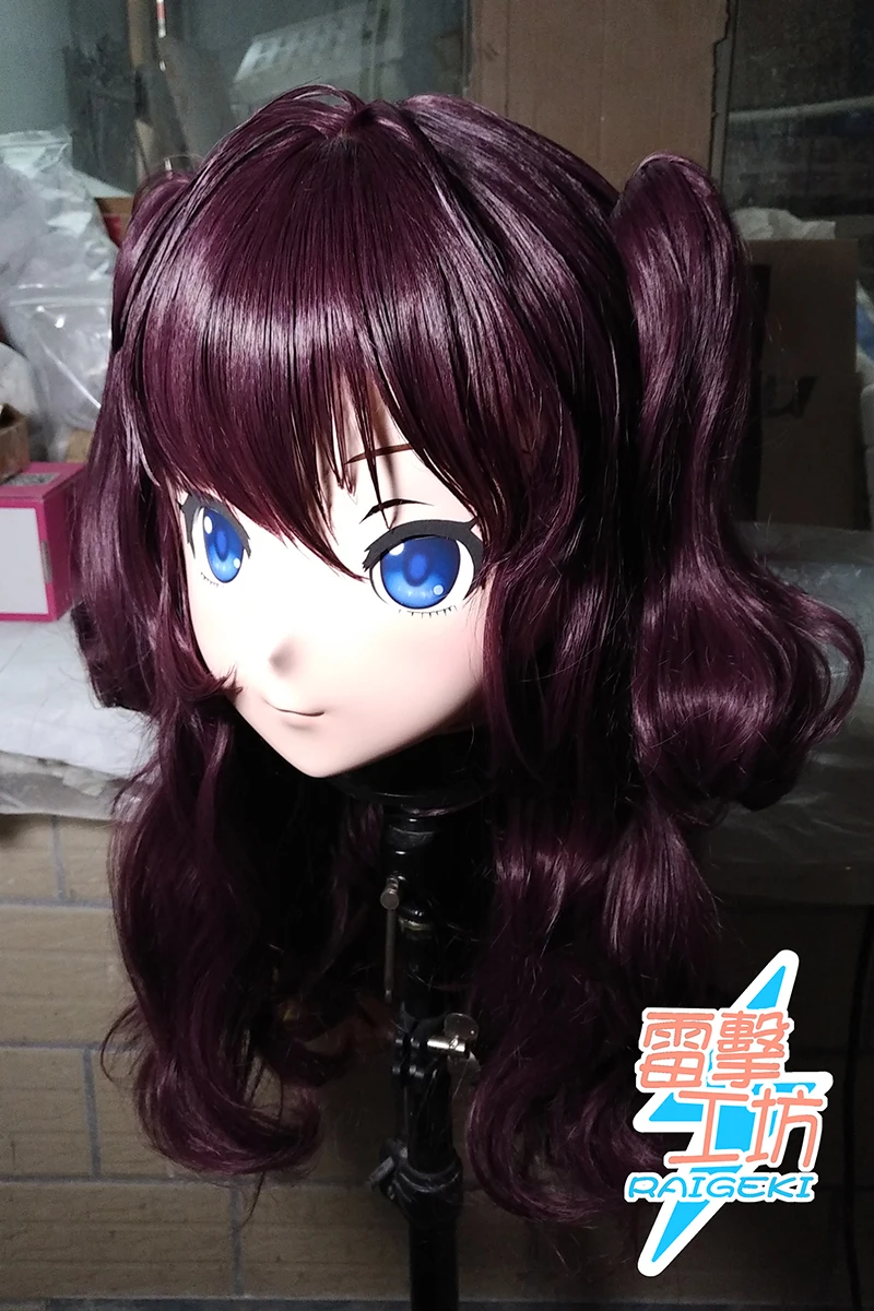 (LJ-133) Customize Character Female/Girl Resin Kig Full Head With Lock Anime Cosplay Japanese Anime Kigurumi Mask