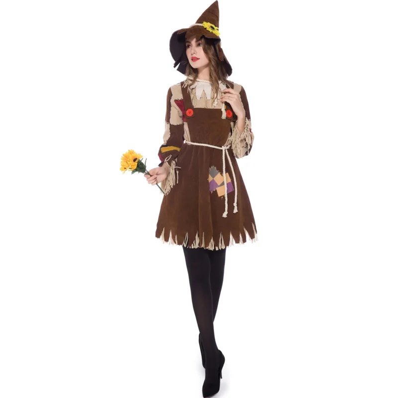 Costume cosplay di Halloween Il mago della ragazza Abiti di zucca Spaventapasseri Vestiti Carnevale Abito da clown Circo Abito da festa Abito da Joker