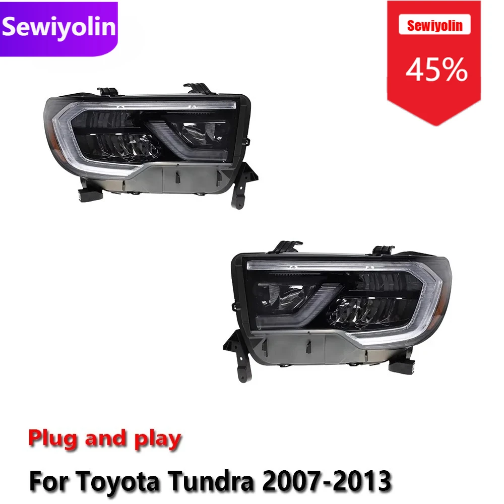 

Car DRL LED Headlight Assemblies For Toyota Tundra 2007-2013 Fog DRL Brake Turn Signal Lamp Plug And Play
