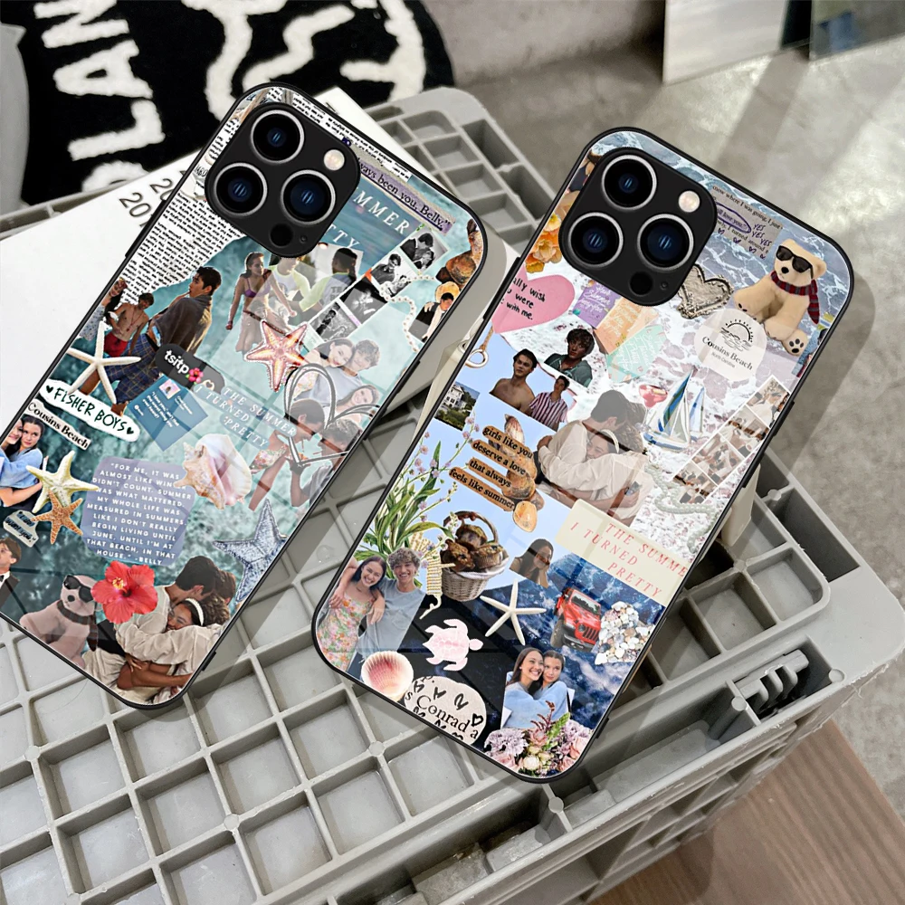 For Iphone 14 The Summer I Turned Pretty Phone Case Glass for IPhone 13 14 12 11Pro XR XS MAX 14 Plus SE Pro Design Glass Cover