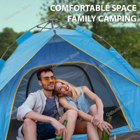 2025 Camping Automatic Tent One Touch Double Camping Tent Waterproof Roof Top Tents 3-4 Person Outdoor Beach Tent