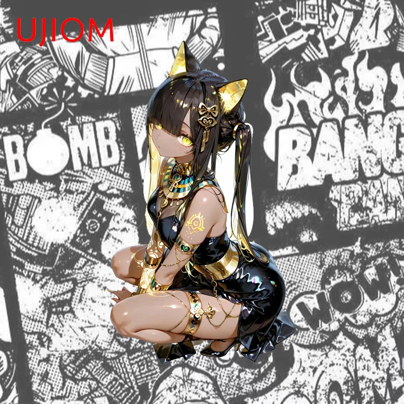 UJIOM Egyptian Catgirl Wall Stickers Anime Living Room Sofa Wall Veneer Decals Attractive Perfect Vinyl Bedroom Posters Decor