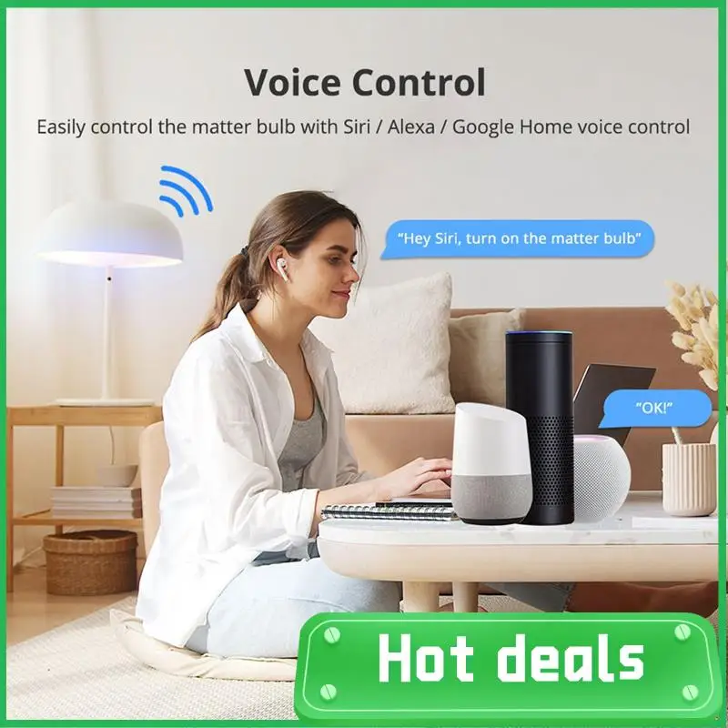

WIFI Matter Smart Bulb 9W RGB E27 Светодиодная лампа APP Control DIY Лампа для умного дома Голосовое управление для Homekit Google Home Alexa Durable