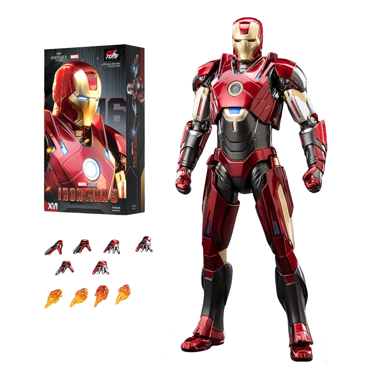 

HiPlay ZD Toys 1/10 Non-Luminous Version Iron Man MK16 Action Figures