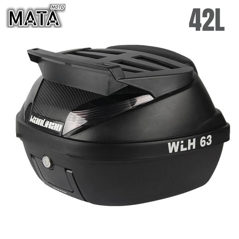 WANLIHAO E63 42L Large Capacity Motorcycle Storage Box Electric Motorbike Trunk Moto Rear Shelf Storage Box Luggage Case