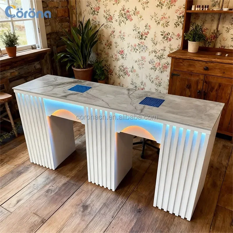 Professional Luxury Modern Wooden Nail Technician Table with Nail Dust Collector