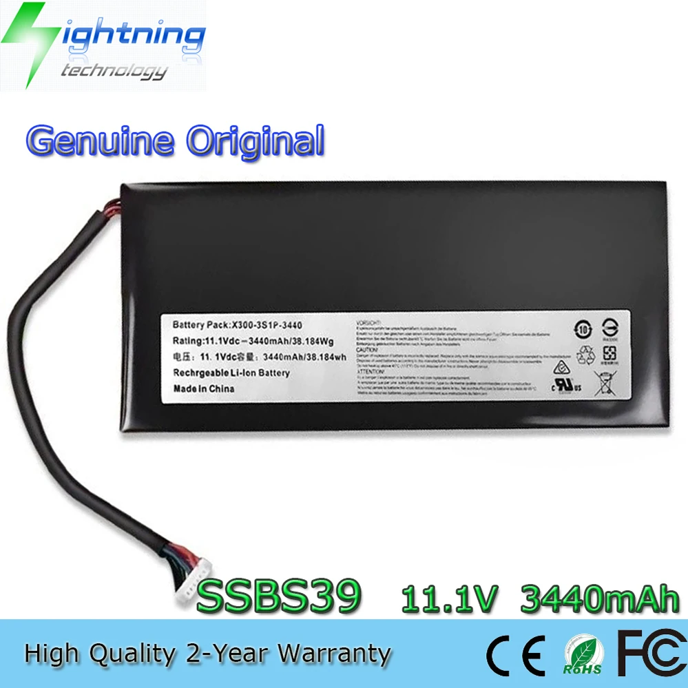 

Original SSBS39 11.1V 3440mAh Laptop Battery for Hasee UI41B UI43 UI43R UI45 UI47 X300S Benq X41 X300-3S1P-3440 etc.