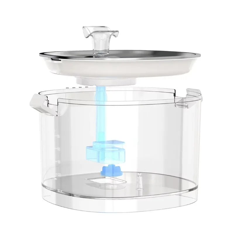 Portable Stainless Pet Cat Drinking Water Fountain New Smart Sensor Wireless Battery Operated Pumpless Automatic Cat