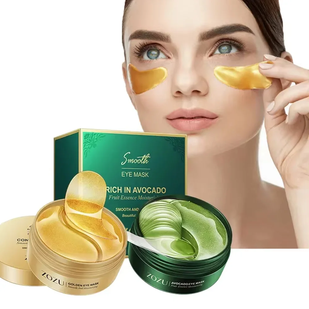 

24K Золотой гель для глаз, авокадо, коллагеновая маска для глаз, средство для удаления темных кругов, увлажняющие патчи для глаз, гидрогелевая маска для глаз