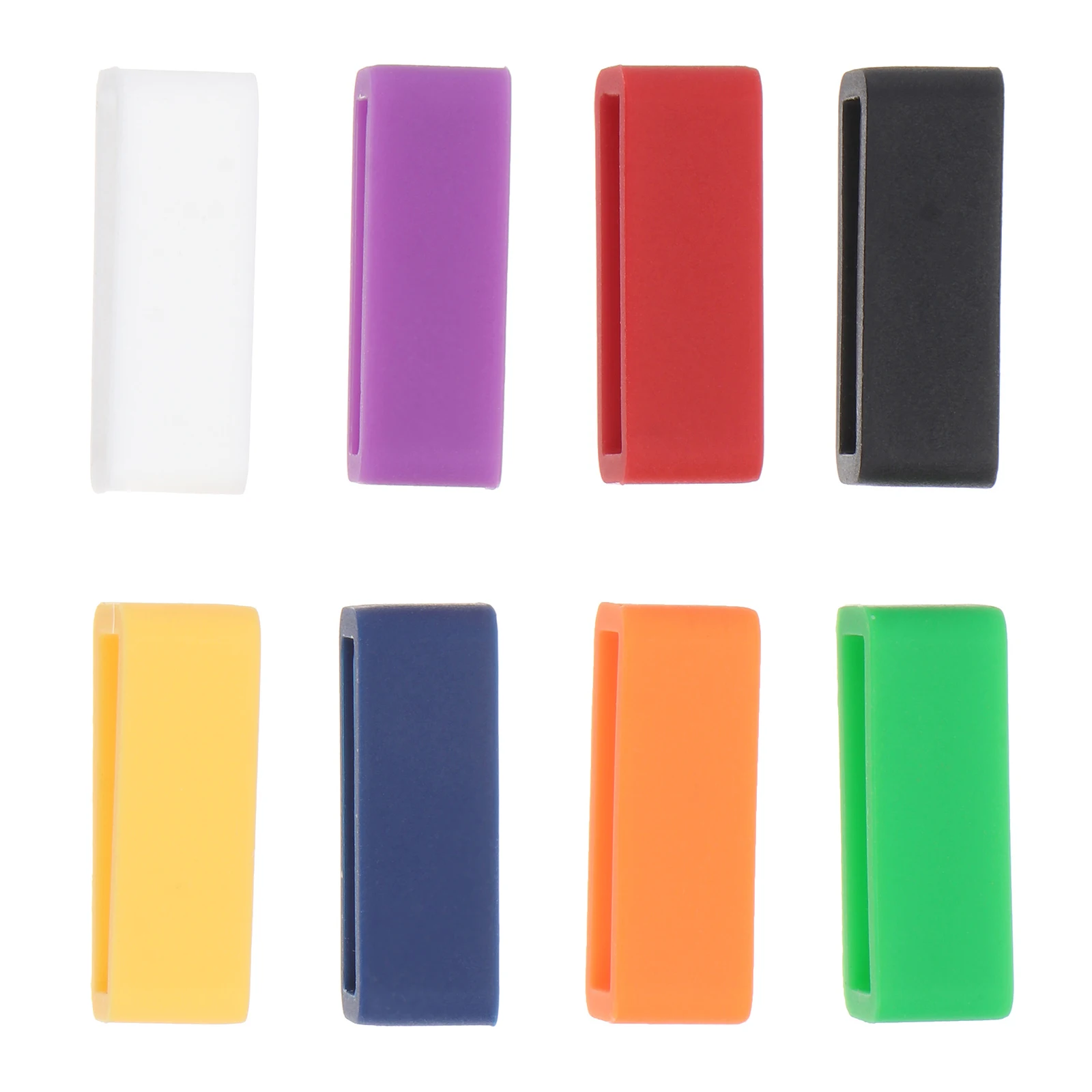 

8pcs Silicon Band Ring Buckle Anti-Fall Loop Keeper 12Mm 7 Colors White Yellow Purple Black Orange Replacement