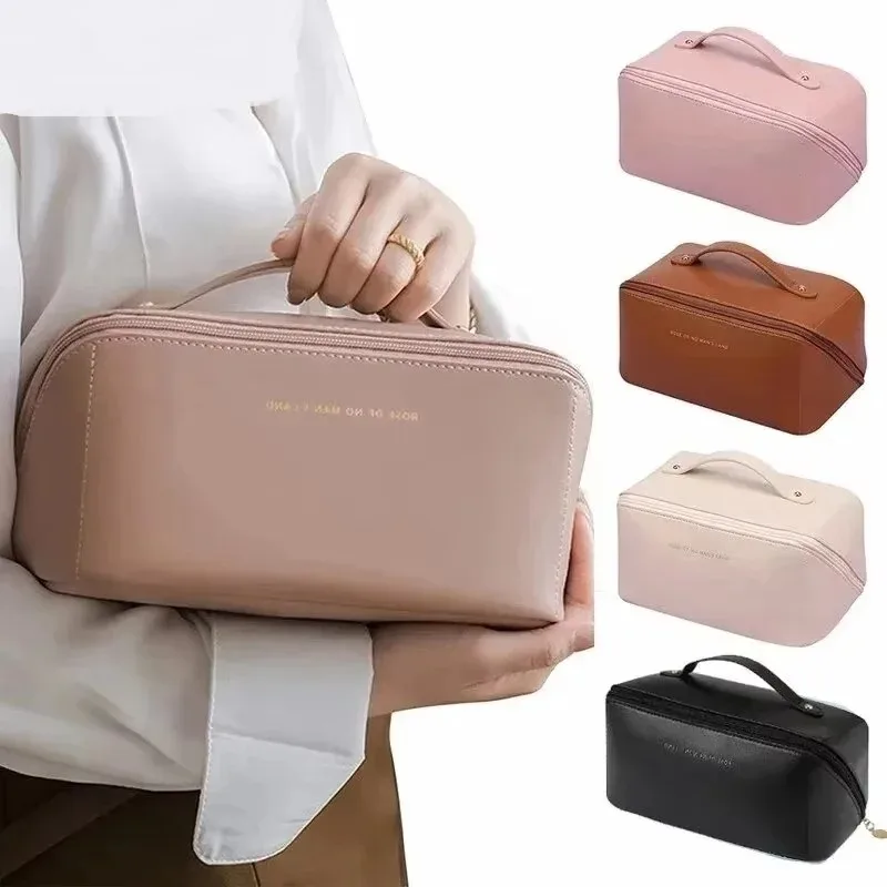 1PC Large Capacity PU Cosmetic Bag Travel Wash Bag Convenient Pillow Shape Cosmetic Storage