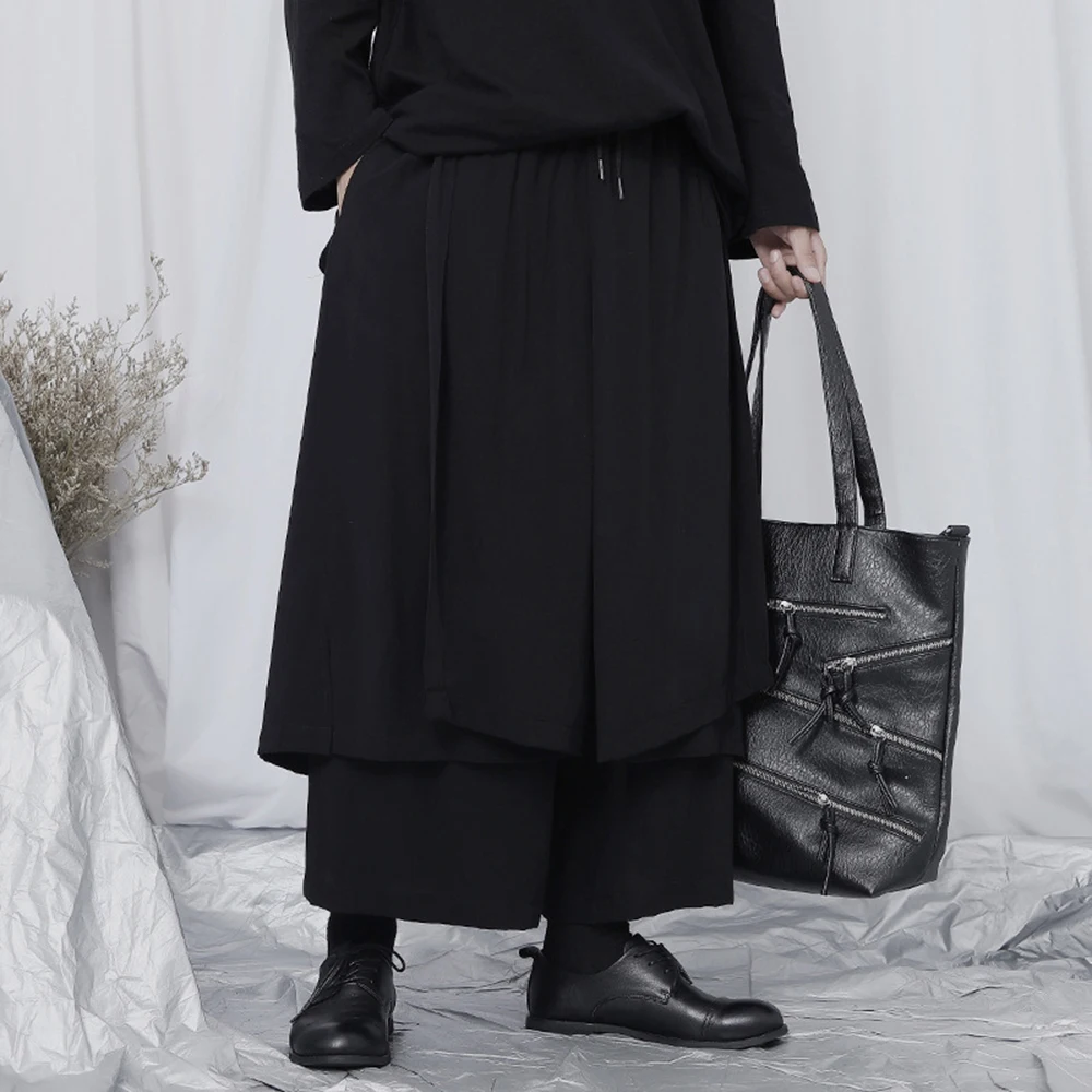 

Брюки Y2K весенние двухслойные темные повседневные унисекс в уличном стиле, нишевый дизайн, прямые штанины, унисекс, новинка 2026