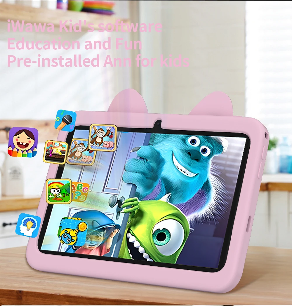 2025-nouvelle coque de dessin animé 7.0 tablette Android adaptée aux enfants comme cadeau 4 Go + 64 Go système Android 9 4000 mAh