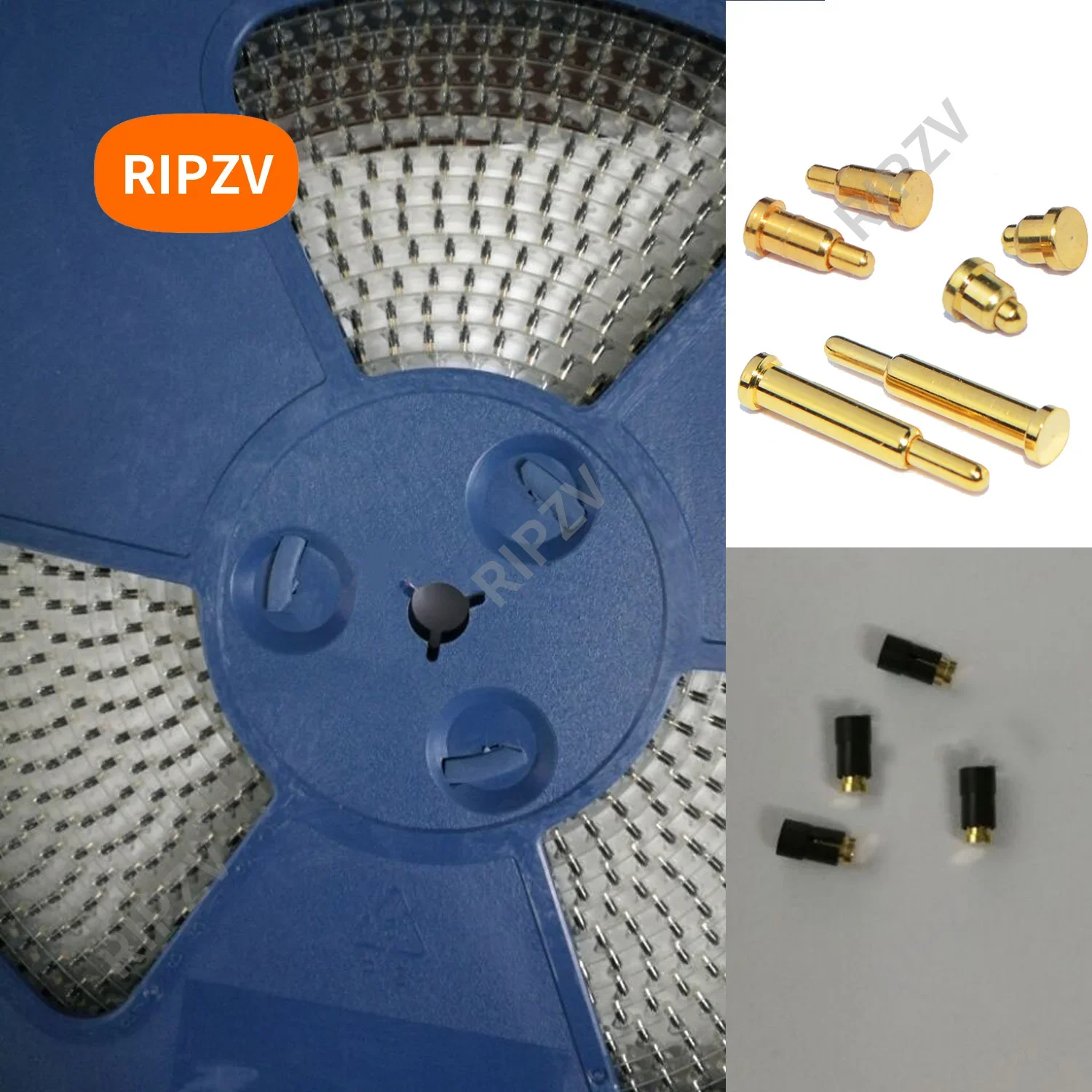 5000pcs SMT spring Pogo Pin connector gold-plated 1A 2mm 2 2.5 3 3.5 4 4.5 5 5.5 6 7 8 9 10mm SMD RIPZV with Tape & Reel packing