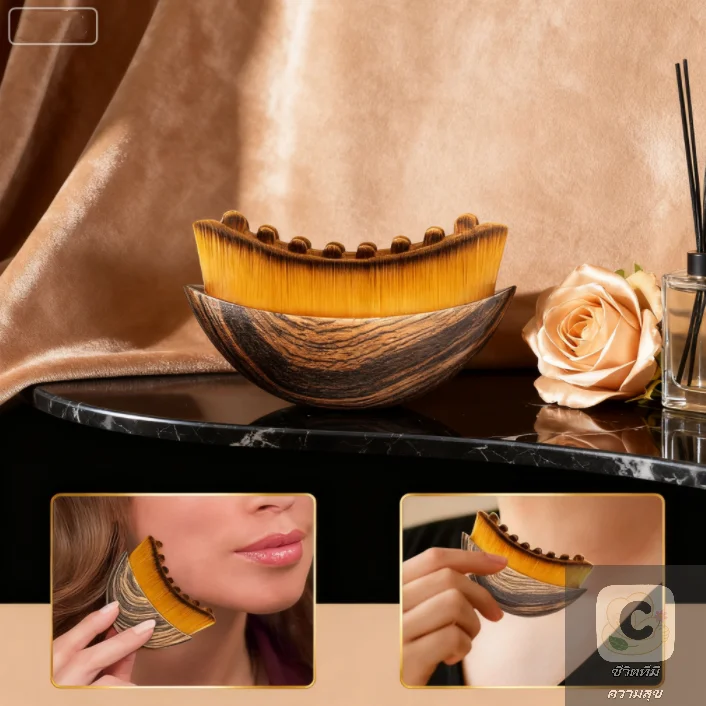 Portable Facial Sculpting Tool: Lymphatic Contour Brush for Efficient Face/Neck Care