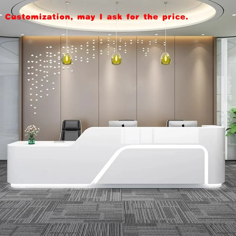 

custom.Beauty Salon bar Cashier Company Reception Counter Clothing Store Front Desk Baking Paint Front Desk