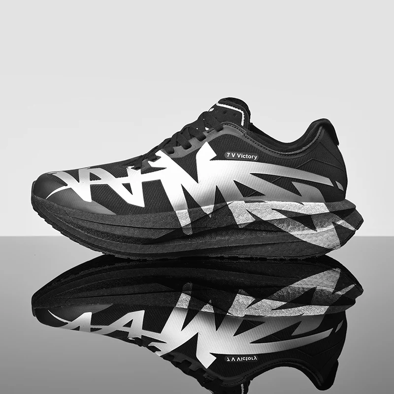 Men Running Shoes Athletic Sneakers Breathable Non Slip Marathon Carbon Board Outdoor Jogging Thick Cushion Mesh Gym Training