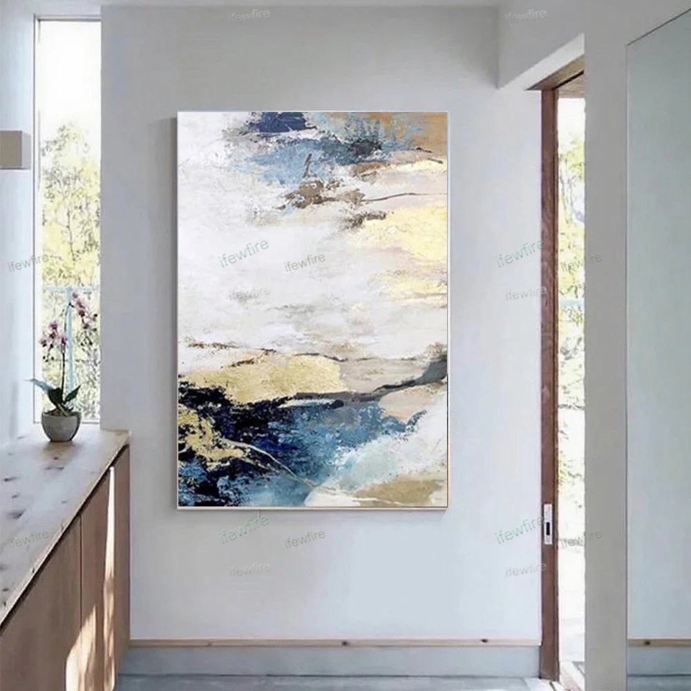 Handmade Oil Paintings On Canvas Abstract Golden Wall Painting Decor Living Room Pop Interior Wall Art Picture For Home Entrance