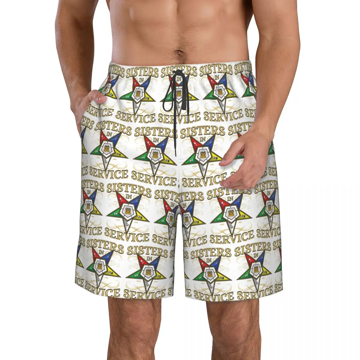 

OES Emblem Order Of The Eastern Star Trunks Beach Board Shorts Casual Quick Dry Swimming Summer Men Pants