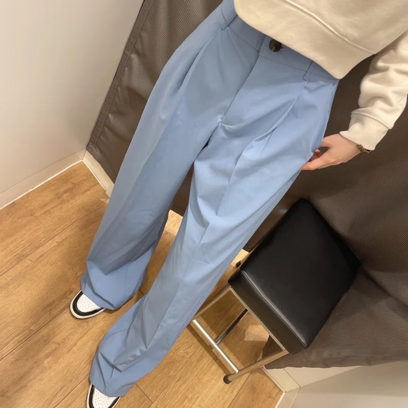 ETJ 2025 Nuovi pantaloni in crêpe da donna pendolari pantaloni casual a gamba larga all-in-one Pantaloni da tuta fresati in una varietà di colori