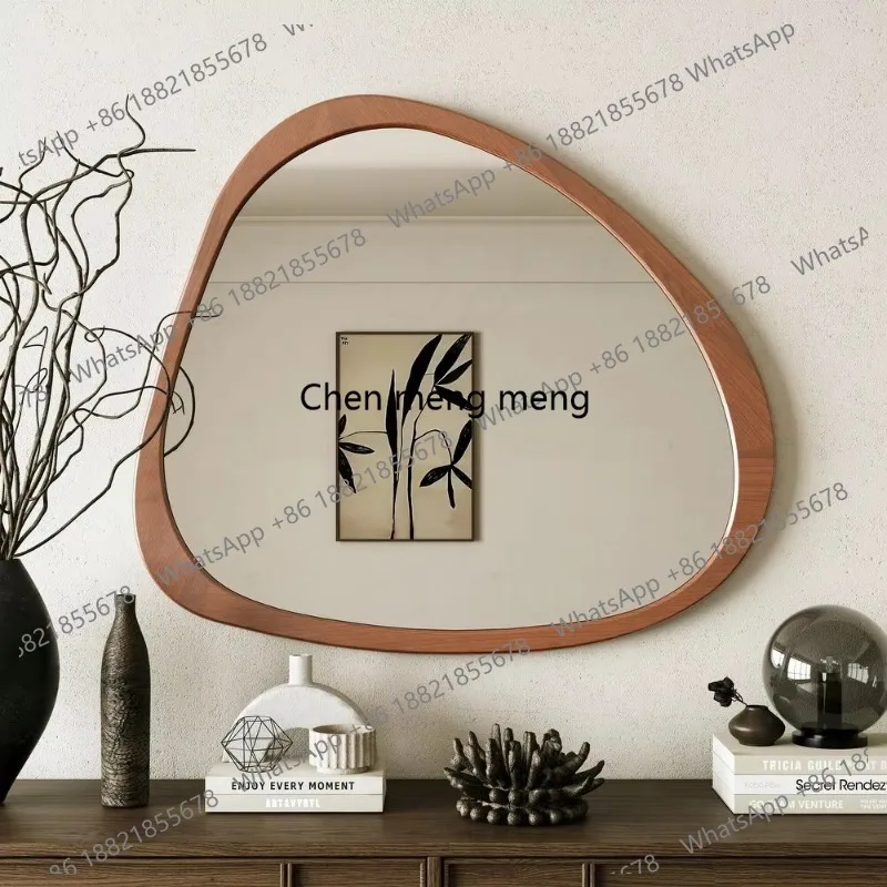 Modern Rustic Vintage Style Wooden Frame Wall Mirror for Bedroom Hallway Home Decor