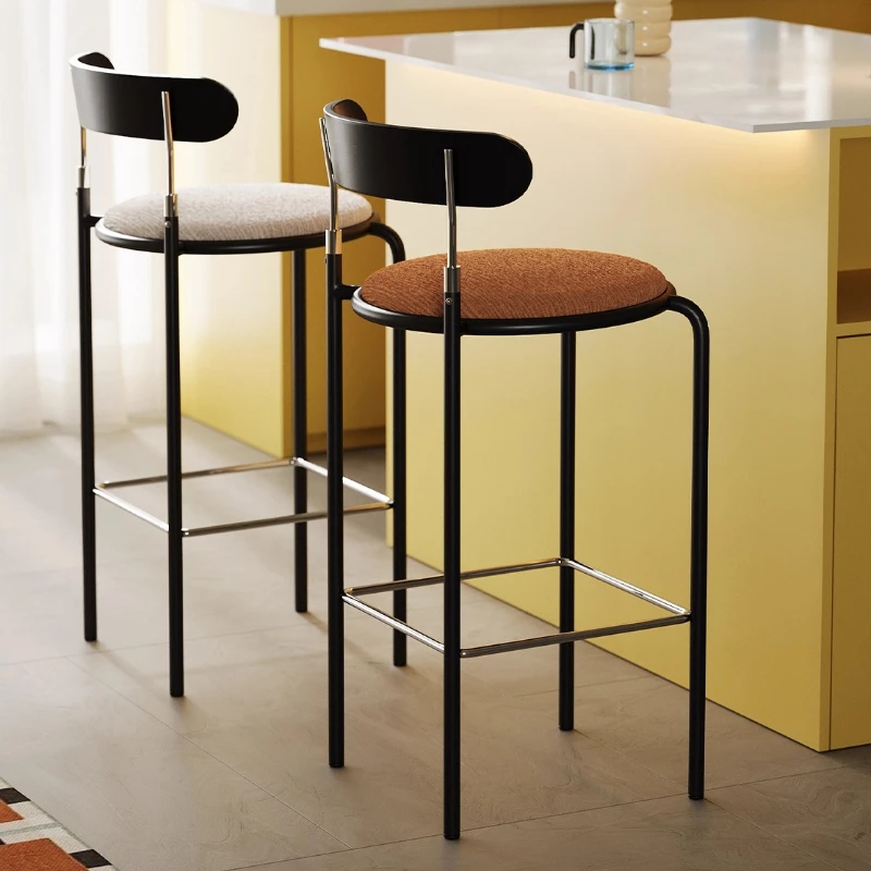 

Mid-Century Modern Bar Stools Upholstered Counter Height Stool for Kitchen Creative Designer Bar Chairs Luxury Home Furniture