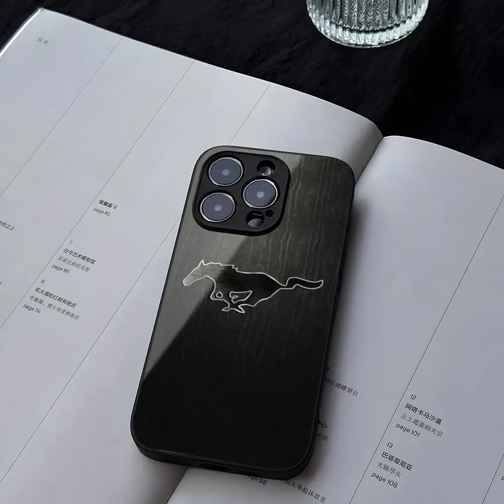 

Mustangs Racing Car Tempered Glass For iPhone 13 14 16 12 15 11 Pro Max Plus Mini X XR SE2020 Coque