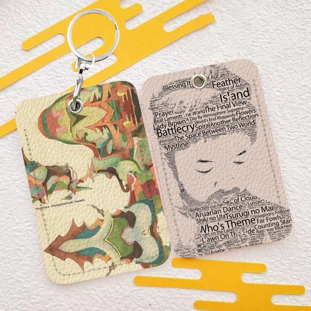

Кожаный чехол для карт N-Nujabes с брелоком и кольцом для ключей для повседневного использования