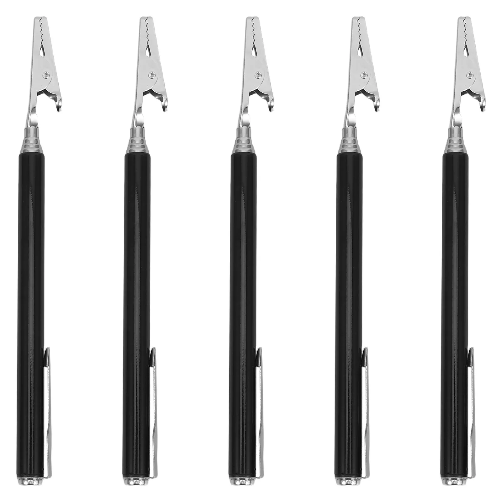 5Pcs Retractable Stainless Steel Badge Holder Clips Card Reel Name Tag Clip Nurse Teacher Vendor Booth Sign Display
