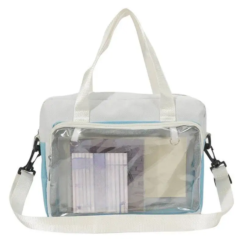 اليابانية الحلو Kawaii الفتيات الكتف حقائب كروسبودي المرقعة التباين اللون Ita حقيبة شفافة Y2k الجمالية حقائب الظهر النساء