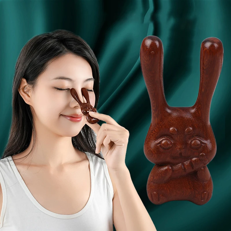 Rabbit Shape Facial Meridian Massage Comb Massager For Eyes Nose Ear Neck Promote Blood Circulation Trigger Point Gua Sha Board