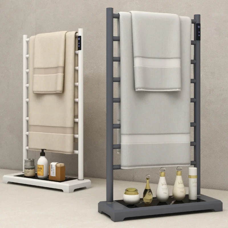 Floor To Floor Movable Bathtub Edge Electric Heating Towel Rack, Marble Storage Rack, Towel Drying and Storage Rack