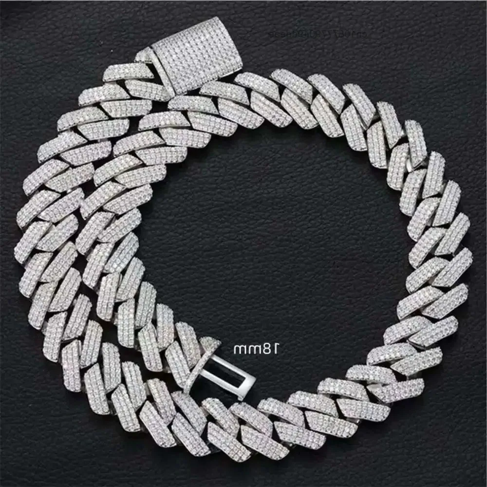

Redleaf Wholesale Silver Miami Cuban Link Chain 18mm Width Hip Hop 22 24 Inch Necklace Jewelry Custom Moissanite Cuban