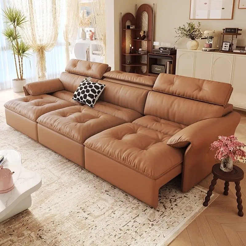 Ontwerp Goedkope elektrische fauteuilbanken Bruin China Europese kwaliteit woonkamerbanken Luxe moderne Divano Soggiorno-meubels