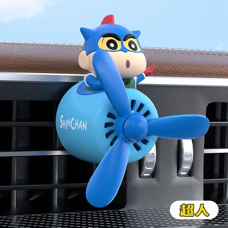 Anime Crayon Shinchan Cartoon Style Car Aromatherapy FruitFlower Smell Diffuser Rotating Propeller Air Freshener Decoration Gift view 2