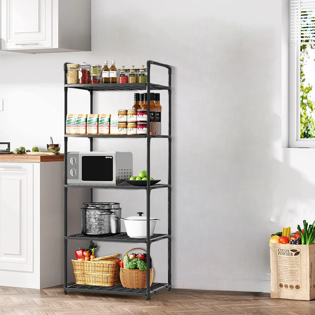 

5 Tier Storage Shelves Heavy Duty Storage Rack 66 Lbs Capacity Storage Shelf for Kitchen Pantry Closet Bathroom Laundry Garage